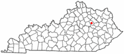 Location of Camargo, Kentucky