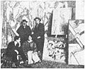 Kate Lechmere, Cuthbert Hamilton (seduto), Edward Wadsworth e Wyndham Lewis al Rebel Art Center, marzo 1914