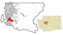 King County Washington Incorporated and Unincorporated areas Kent Highlighted.svg