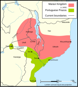 The Maravi Kingdom at its greatest extent in the 17th century.