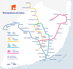 Lumiar está localizado em: Metro de Lisboa