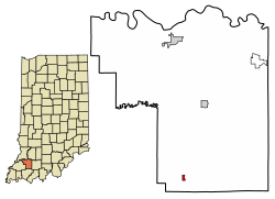 Location of Spurgeon in Pike County, Indiana.