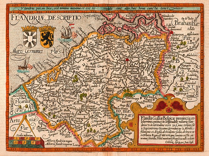 Карта Фландрии 1609 года