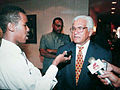 Basdeo Panday (with orange tie)