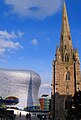 The cleaned church, next to Selfridges