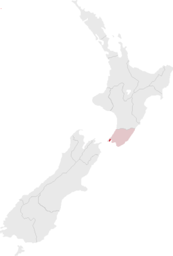 ニュージーランド内のウェリントンの位置の位置図