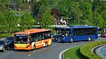 上海迪士尼度假區穿梭巴士（橙色為度假區線、藍色為度假區酒店線）