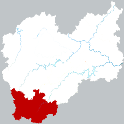 Location of Qingyuan County within Lishui