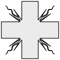 Sugaras kereszt (fr: croix rayonnante, en: cross rayonnant, de: Kreuz mit Winkelstrahlen, es: cruz radiante, it: croce radianta, nl: stralenkruis)