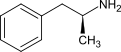 Stereo, Kekulé, skeletal formula of dextroamphetamine