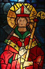 Szent Sztaniszló. Gótikus ólomüveg ablak a krakkói dominikánus kolostorból