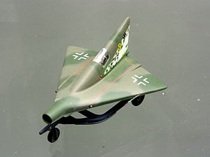 Model Lippisch P13a v Technickém museu ve Špýru