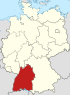 Lage von Baden-Württemberg in Deutschland