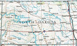 Geographische Koartn vo North Dakota