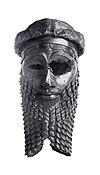 Ancient bronze head of a king, most likely Sargon the Great