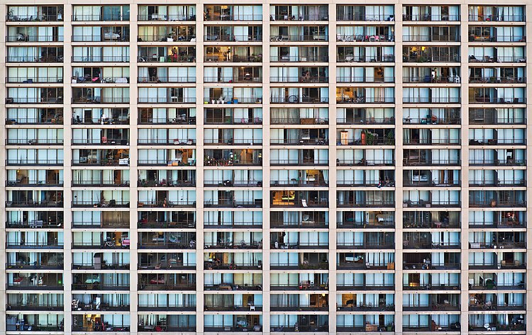 Балконы жилых квартир в Fox Plaza по адресу Маркет-стрит, 1390, Сивик Сентер, Сан-Франциско