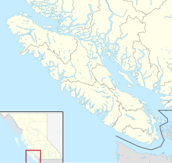 Tahsis is located in Vancouver Island