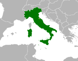 Map indicating locations of Italy and San Marino