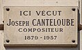 Le compositeur Joseph Canteloube vécut au no 146.