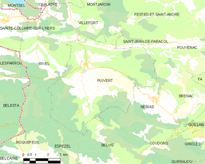 Poziția localității Puivert