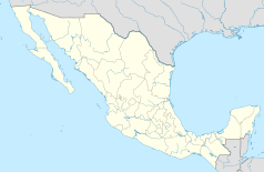 Mapa konturowa Meksyku, blisko centrum u góry znajduje się punkt z opisem „MTY”