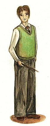 Une représentation de Remus Lupin à l'aquarelle et au fusain.