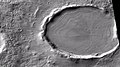 火星勘测轨道器背景相机(CTX)在法厄同区所看到的同心坑沉积。