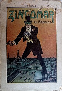 Zingomar el bandido (« Zingomar le bandit »), vignette d'une série éditée par les chocolats Palancino en Espagne.