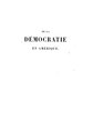 Portada de De la démocratie en Amérique, de Tocqueville (segunda edición, 1848).