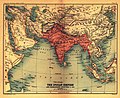 Mapa Britské Indie, 1909