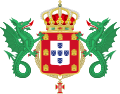 Dragons as supporters in the former coat of arms of Portugal