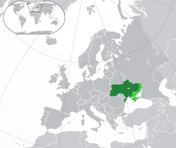 Location of ޔޫކްރެއިން (green) in Europe (dark grey)  –  [Legend]