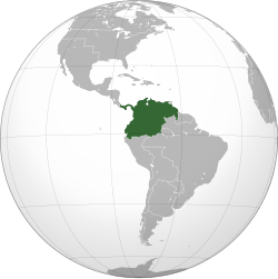 Territory controlled by Gran Colombia (does not include Mosquito Coast)