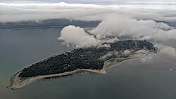 Hat Island aerial view from the east