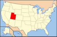 Location of Utah in the United States