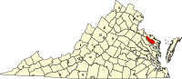 Map of Virginia highlighting Richmond County