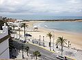 Playa de La Caleta desde azotea, Cádiz, España.