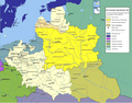 Grand Principality of Ruthenia shown in dark yellow (1658 project)