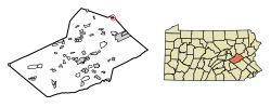 Location of McAdoo in Schuylkill County, Pennsylvania.