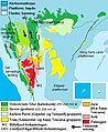 Geologische Karte Spitzbergens mit geologischen Strukturen