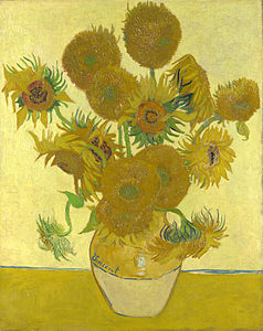 Vase with Fifteen Sunflowers (Arles, August 1888) National Gallery, London