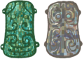 1981、84年出土的两件绿松石镶嵌青铜兽面牌饰