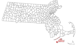 Location in Dukes County in Massachusetts