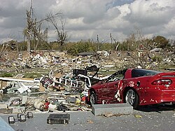 Major damage from the tornado