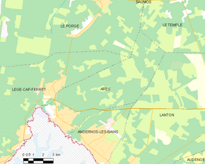 Poziția localității Arès