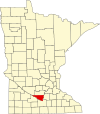 State map highlighting Nicollet County