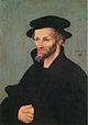 Lucas Cranach d. Ä.: Philipp Melanchthon, datiert 1543 (Rechte Hälfte eines Doppelporträts von Luther und Melanchthon, Uffizien)