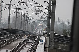 Trazado de la línea 5 cerca de la estación de Calle Dongchuan.