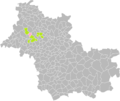 Localisation de la commune dans la communauté de communes du Vendômois rural (Loir-et-Cher).