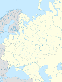 Mapa konturowa europejskiej części ZSRR (granice powojenne), na dole znajduje się punkt z opisem „Stalingrad”